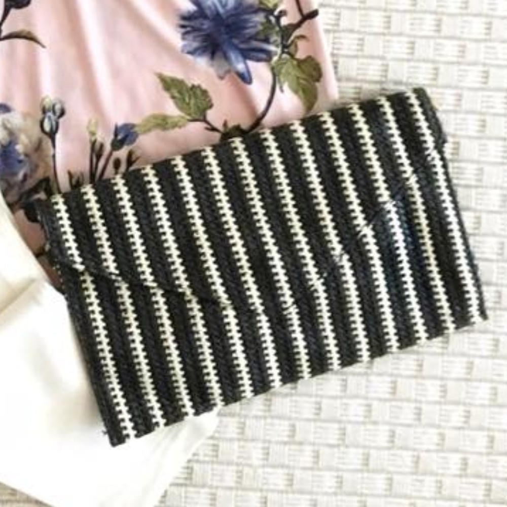 Striped Textured Clutch